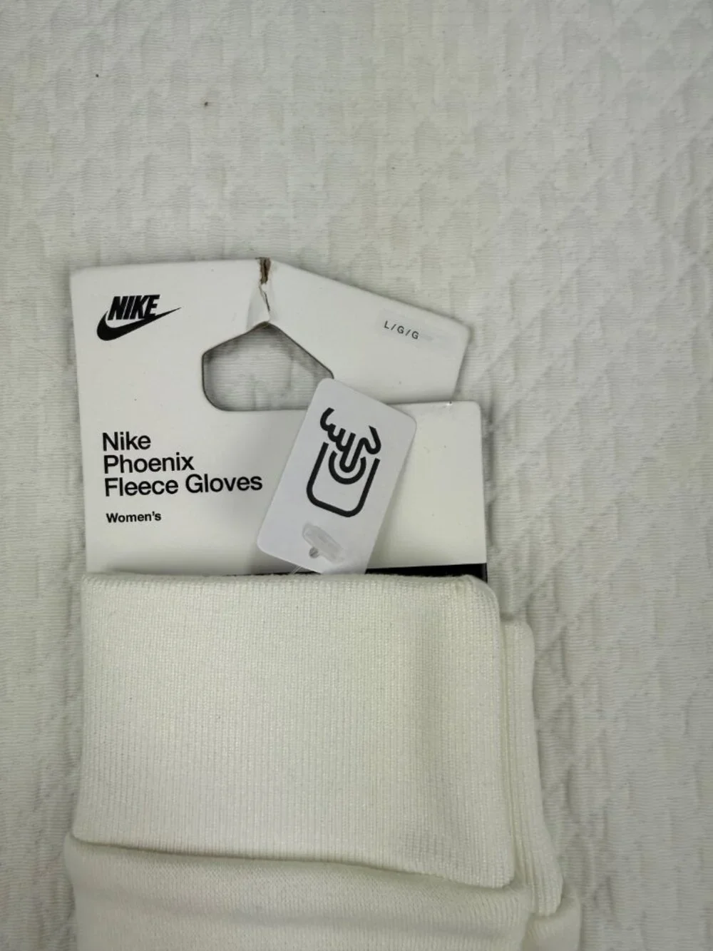 Nike Club Phoenix Fleece Winter Touchscreen Gloves Womens Size Large Black White